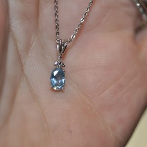 Blue Topaz SS necklace